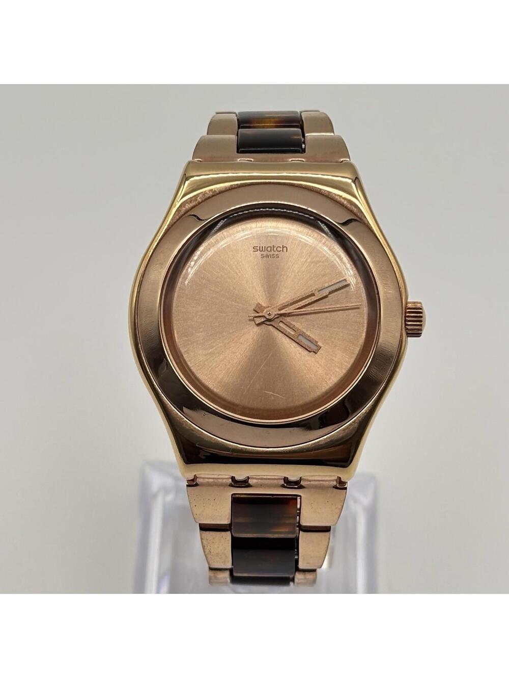 Swatch Irony Medium Chicdream Rose Gold-Tone Ladies Watch YLG128G Tortoise Shell